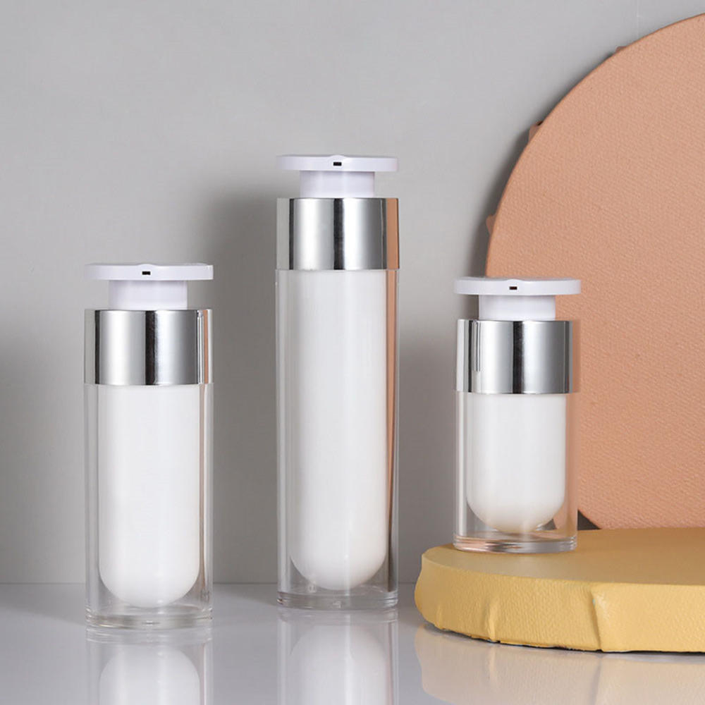 Luxury Skincare Packaging - Botol Kedap Udara Akrilik Putih Mutiara