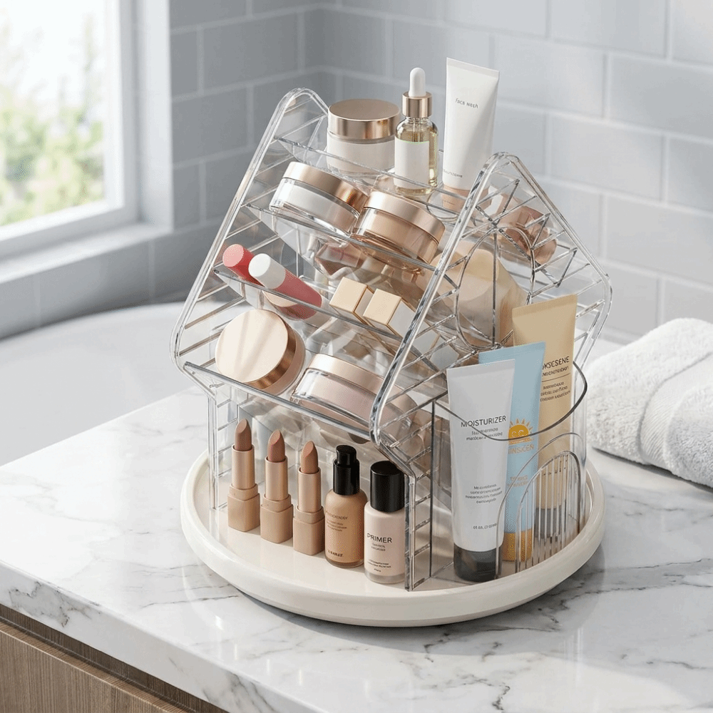 Luxury Skincare Tools - Rak Kosmetik Putar Multifungsi Kapasitas Besar