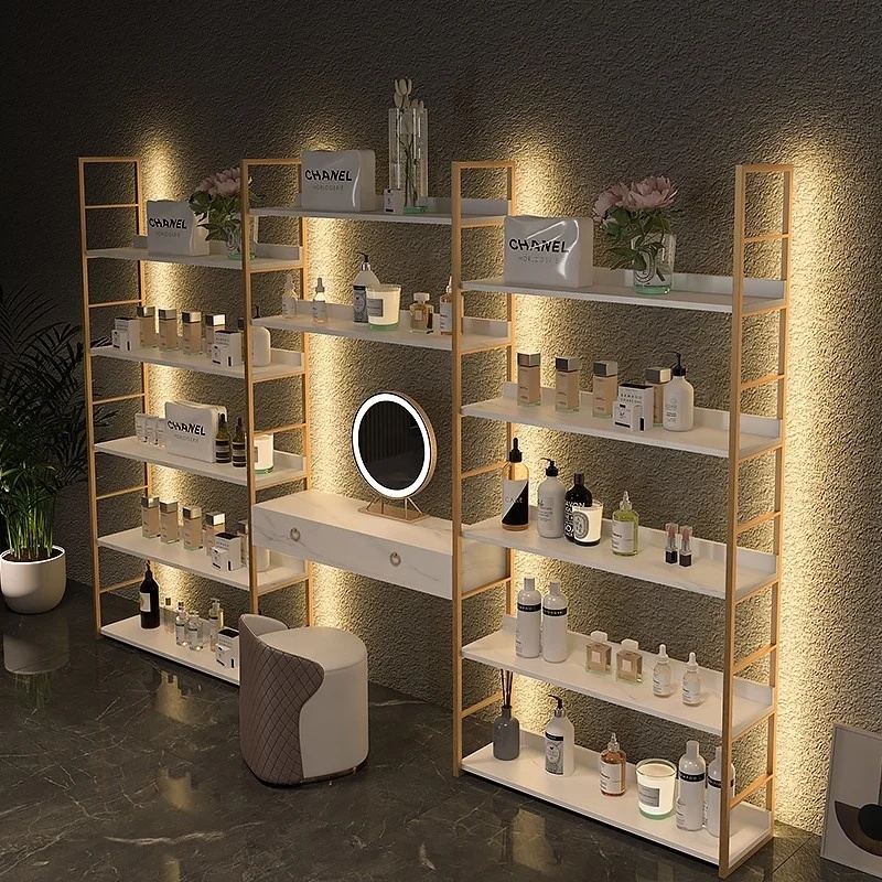 Kabinet Pajangan Produk Perawa - Luxury Skincare Shop ulasan dan harga