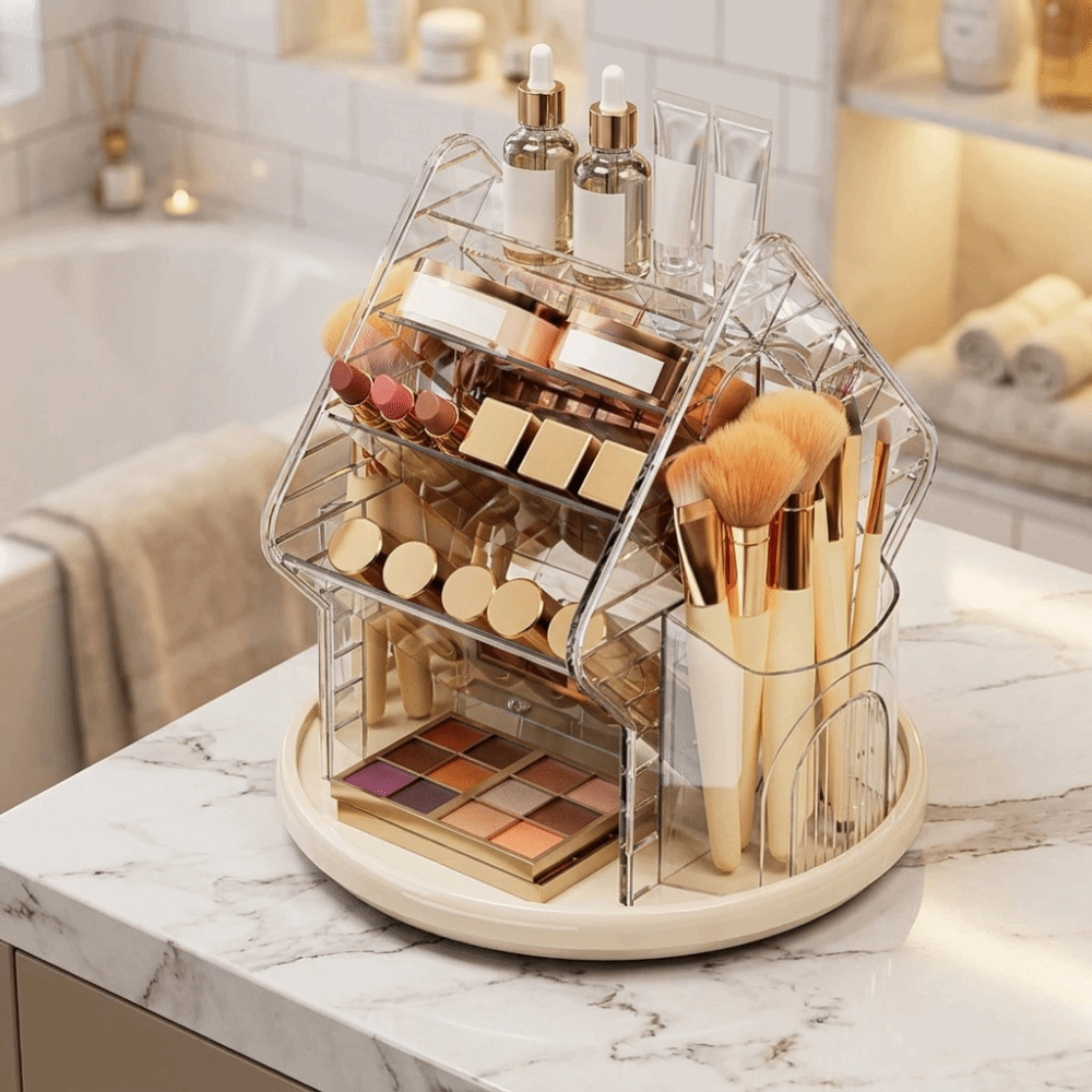 Rak Kosmetik Putar Multifungsi - Luxury Skincare Tools ulasan dan harga
